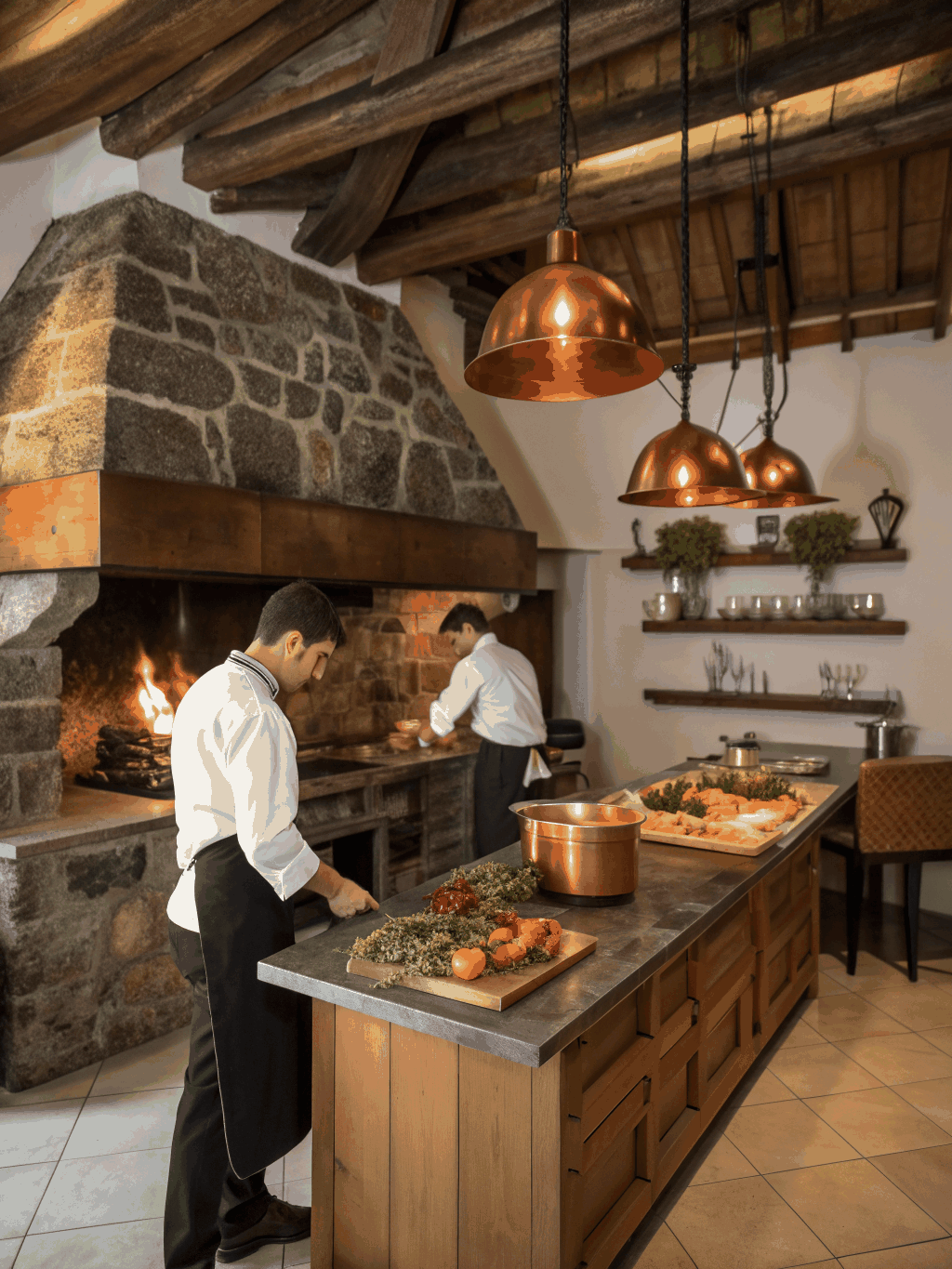 Wood-fired hearth