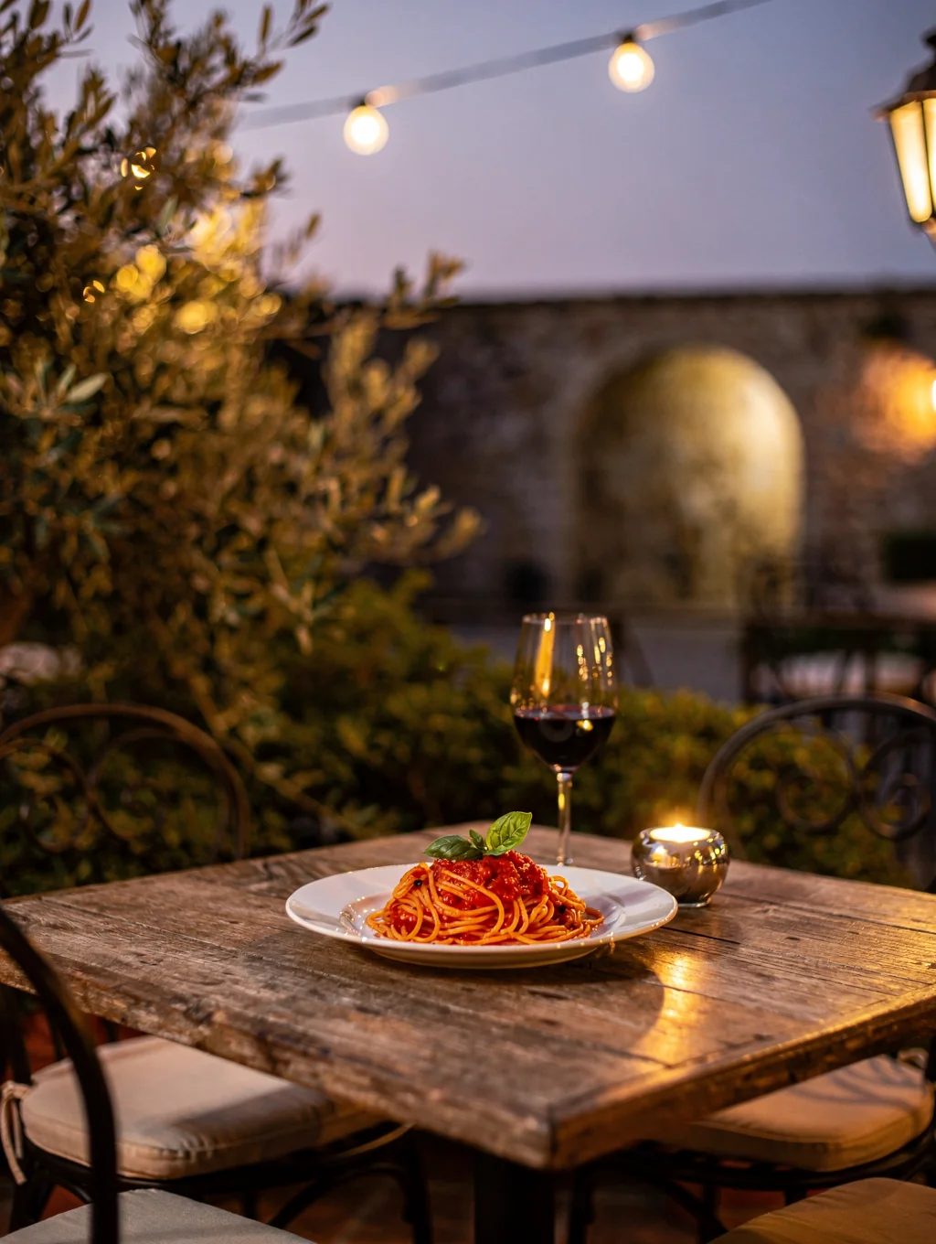 Patio at dusk